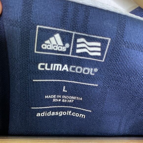 Adidas Golf ClimaCool Dark Blue Short Sleeve Polo Shirt Men's Size Large L - Picture 3 of 4